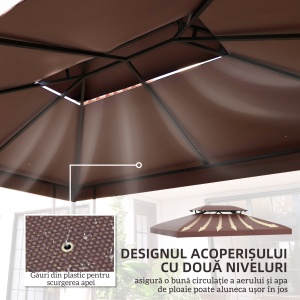 Acoperis de Schimb pentru Gazebo de Gradina, Impermeabil, Dublu Strat, 3x4 m - Img 6