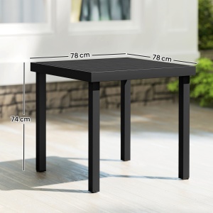 Aluminum Outdoor Patio Dining Table for 4 for Garden Lawn Backyard, Natural - Img 3