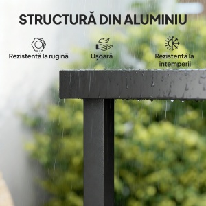 Aluminum Outdoor Patio Dining Table for 8 for Garden Lawn Backyard, Natural - Img 6