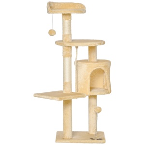 ansamblu pentru pisici, 4 niveluri, 40x40x114cm, bej - Img 1