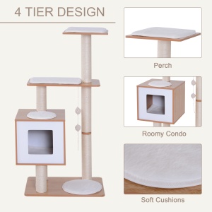 Ansamblu pentru Pisici in Sisal cu Cusca, Platform si Jocuri, 60x40x120cm - Img 6