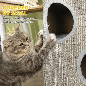 Ansamblu pentru pisici, Turn din Sisal pentru animale de companie cu planforme cu invelis moale - Img 6