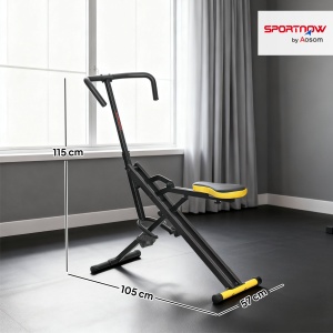 Aparat Total Crunch Pliabil cu Scaun Reglabil, din Metal și Plastic, 57x105x115 cm, Galben - Img 3