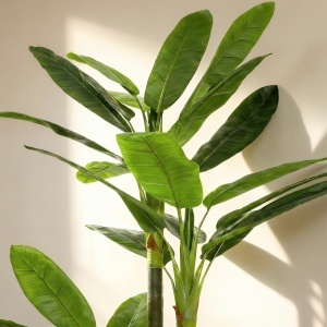 Arbore Artificial de Banan 180 cm cu Ghiveci, Plantă Falsă cu 18 Frunze pentru Decor Interior sau Birou, Verde - Img 8