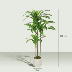 Arbore Artificial Dracaena 120 cm cu Rame Flexibile - Verde - Img 3