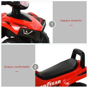 ATV jucarie pentru copii, 18 – 36 luni, licenta GOODYEAR lumini si sunete, rosu - Img 5