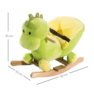balansoar dragon copii 60x33x45cm, verde si galben - Img 3