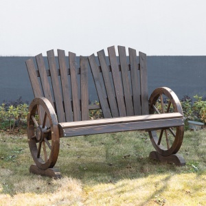 Banca din lemn pentru gradina, 108x66x95cm, culoare lemn - Img 2