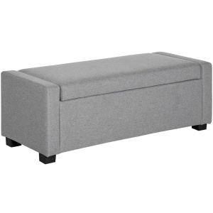 Banca dormitor cu Compartiment de Depozitare din Tesatura, 120x50x44cm - Gri