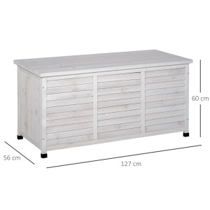 Banca Gradina 127×56×60 cm – Lemn Alb cu Spatiu Depozitare - Img 3