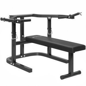 Bancă pentru Ridicat Greutăți Reglabilă pe Înălțime, Bancă Plată Multifuncțională, 150x150x60-85 cm, Negru - Img 1