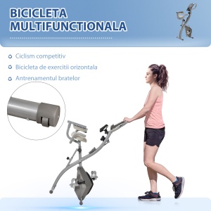 bicicleta pliabila 2 in 1, 8 nivele, gri - Img 8