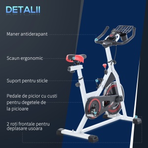 Bicicleta Spinning – 8 kg Volant pentru Fitness Acasa - Img 8