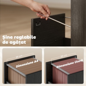 Birou Gaming Industrial, 120x52,3cm Stație Gaming cu Suport Tastatură, Compartiment Deschis și Sertare pentru Documente Format A4 Letter Legal, Masă Computer pentru Birou Acasă, Negru - Img 5