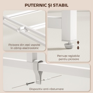 Birou Pliabil Economisitor de Spațiu cu Stand pentru Monitor Detașabil, 100x48x87,5 cm, Lemn - Img 6