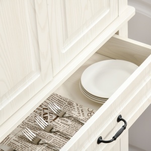 Bufet Bucatarie – Stil Colonial Lemn Alb 80×35×180 cm - Img 8