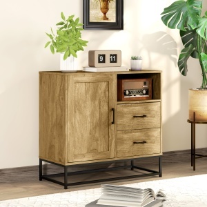 Bufet cu 2 Sertare si Raft Metalic 80×40×78 cm - Img 2