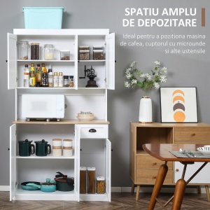 Bufet de Bucatarie cu Blat pentru Cuptor Alb - Img 4