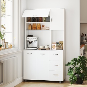 Bufet inaltat Bucatarie 100×39 cm – Rafturi, Sertare & Spatiu Microunde - Img 2