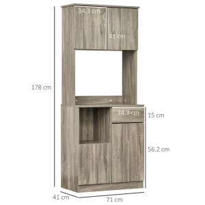 Bufet Modern pentru Bucatarie sau Sala de Pranz, 71x41x178cm, Gri - Img 3