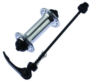 BUTUC FATA - ALUMINIU Gauri: 36 - Argintiu Lungime QR: 112mm - Ax: 9mm Cale rulare: Bile de Otel