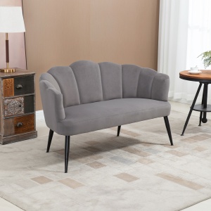 Canapea 132 cm – Catifea Gri pentru Dormitor sau Spatii Mici - Img 2