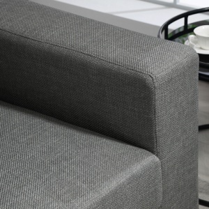 Canapea de 3 Locuri din Material Textil cu Brațe, Perne Căptușite și Înveliș cu Efect de In, 237x94x102 cm, Gri - Img 9