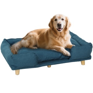 Canapea pentru Câini până la 30 kg cu Pernă Detașabilă, 96x66x24 cm, Albastru