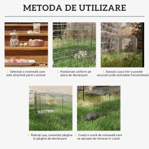 Capcana pentru animale , 93 x 31 x 34,5 cm Cusca umana pentru rozatoare pentru iepuri, pisici fara stapan, ratoni, marmote, chipmunks, veverite, Argintiu - Img 5
