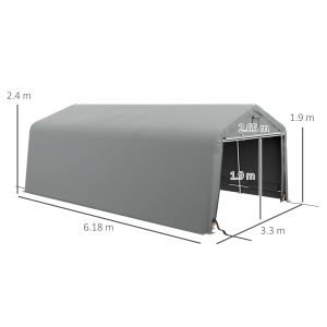 Carport 3,3×6,2 m – Garaj Cort Portabil cu Ventilatie & Copertina - Img 3