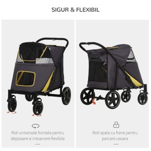 Carucior Animale – Roti Universale & Amortizor pentru Confort - Img 5