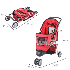 Carucior Animale pentru plimbari 75×45×97 cm - Img 3