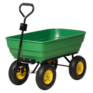 Carucior de gradina din otel PP cada rabatabila maner de transport verde inchis