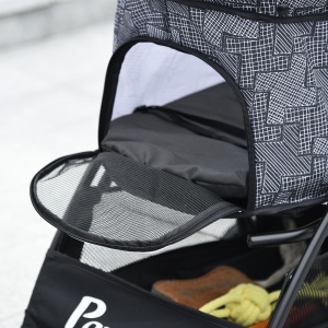 Cărucior pentru Animale cu Coș, Pernă și 2 Lese, 81x48x99 cm, Gri - Img 9