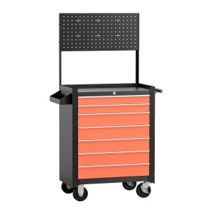 Cărucior scule pentru Atelier cu Sertar Negru și Portocaliu 61.5 x 33 x 76cm - Img 1