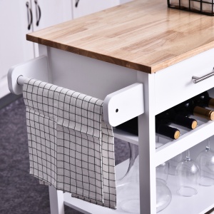 Carut Bucatarie Lemn – 88,5×40×86 cm, Design Clasic cu 2 Sertare - Img 9
