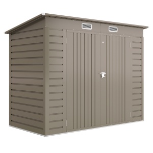 Căsuță de Depozitare de Grădină 2.7m² din Metal, Exterior cu Uși Duble și 2 Guri de Aerisire, Gri - Img 1