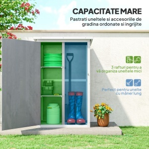 Casuta Lemn 75×56×115 cm – Depozitare Unelte cu Acoperis Impermeabil - Img 4