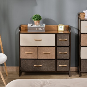 Comoda cu 7 sertare pliabile din material textil Raft din MDF 80x29x78.5cm - Img 2