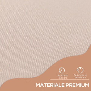 Copertina cu manivela, cadru telescopic si unghi reglabil, crem - Img 5
