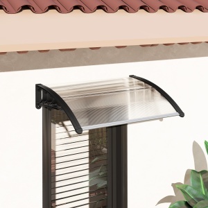 Copertină de Exterior pentru Uși și Ferestre 75x100 cm, Protecție Solară și împotriva Ploii, cu Suport din Aluminiu, Transparentă - Img 9