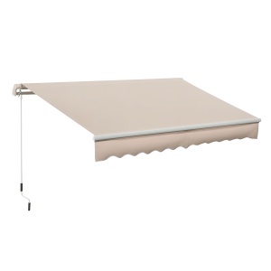 Copertină Extensibilă pentru Exterior, Copertină Roll-Up cu Deschidere Manivelă, 295x200 cm, Bej - Img 1
