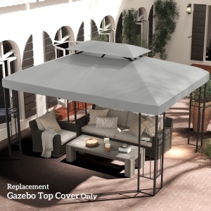Copertina pentru cort 4x3 m cu 2 niveluri, gri deschis - Img 9
