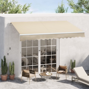 Copertină pentru Exterior, Copertină Rulantă pentru Uși și Ferestre cu Deschidere cu Manivelă, 360x250 cm, Cremă - Img 2