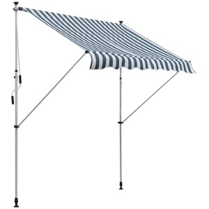 Copertina pentru soare de exterior tip rulou tip rulou cu manivela, inaltime si unghi reglabil, 200x150cm - Img 1