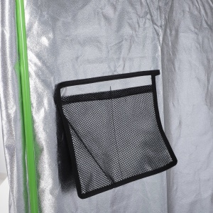 Cort Hidroponic din Oxford 600D cu 5 Orificii de Ventilație Reglabile și Fereastră, 80x80x160 cm, Negru - Img 7