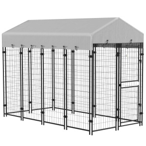 Cotet Exterior de Caini 239x121x183cm Argintiu