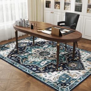 Covor Boho Antiderapant și Lavabil cu Fir Scurt 230x160cm Multicolor - Img 8
