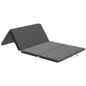 Covoraș de Gimnastică Pliabil, Saltea de Fitness Groasă de 5 cm și Antiderapantă, 240x120 cm, Gri