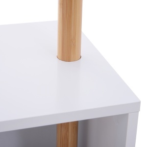 Cuier Dulap pantofi cu 6 Agatatoare in Bambù, Alb, 40x30x180cm - Img 8